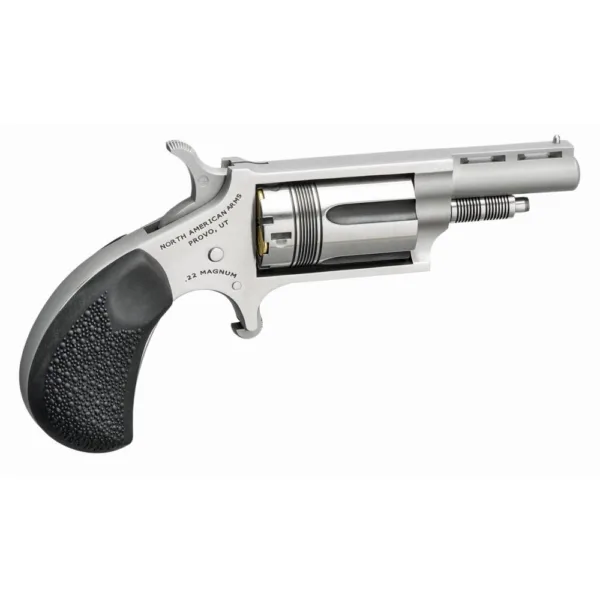 NAA 22 Magnum Wasp Revolver .22 Mag 5rd Capacity 1.625" Barrel Silver with Black Grip and Vented Rib