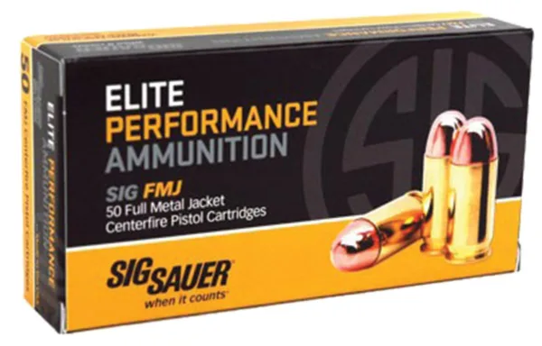 Sig Sauer Elite Performance Handgun Ammunition .40 S&W 180 gr FMJ 985 fps 50/ct