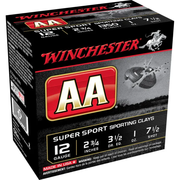 Winchester AA Super Sport 12 ga 2-3/4" 3-1/2 dr 1 oz #7.5 1300 fps - 25/ct