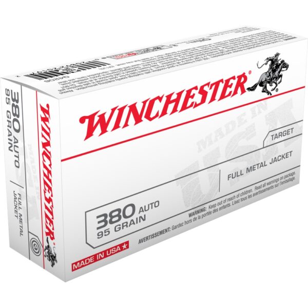 Winchester USA Handgun Ammunition .380 ACP 95 gr FN 50/ct