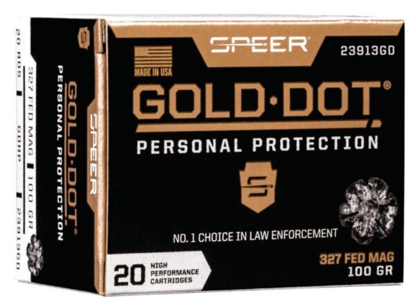 Speer Gold Dot Handgun Ammunition .327 Federal 100 gr HP 1600 fps 20/ct