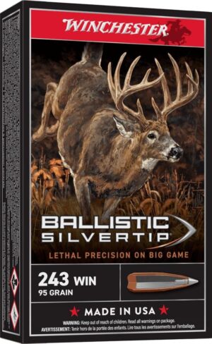 Winchester Ballistic Silvertip Rifle Ammunition .243 Win 95 gr. PT 3100 fps 20/ct